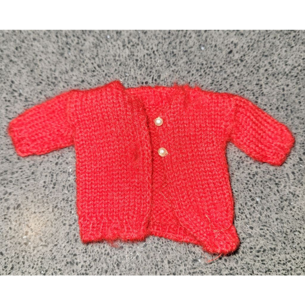Vintage Barbie Sweater Girl #970 Red Knit Sweater Mattel 1960s